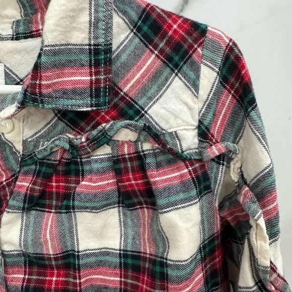 GAP Kids Plaid Button Down Dress - Red, Green White | Holiday/Christmas - Picture 3 of 6